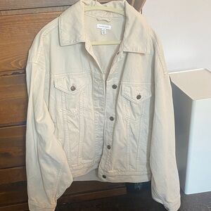 Topshop Oversized Off-White / Cream Denim Jacket, XS, 0-2, new without tags
